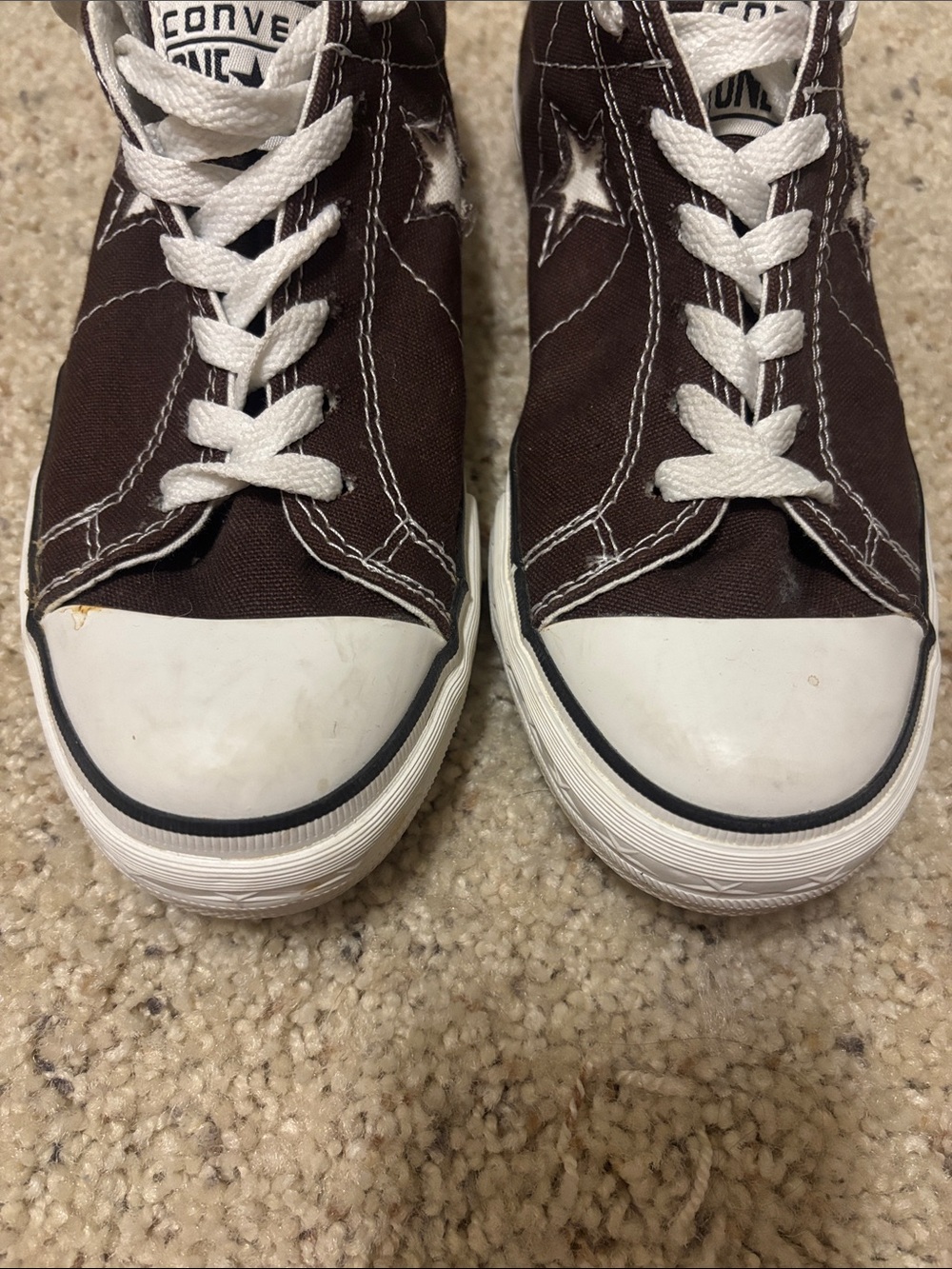 Converse One Star Low Top Sneakers - Dark Brown with White Accents - Picture 2 of 6